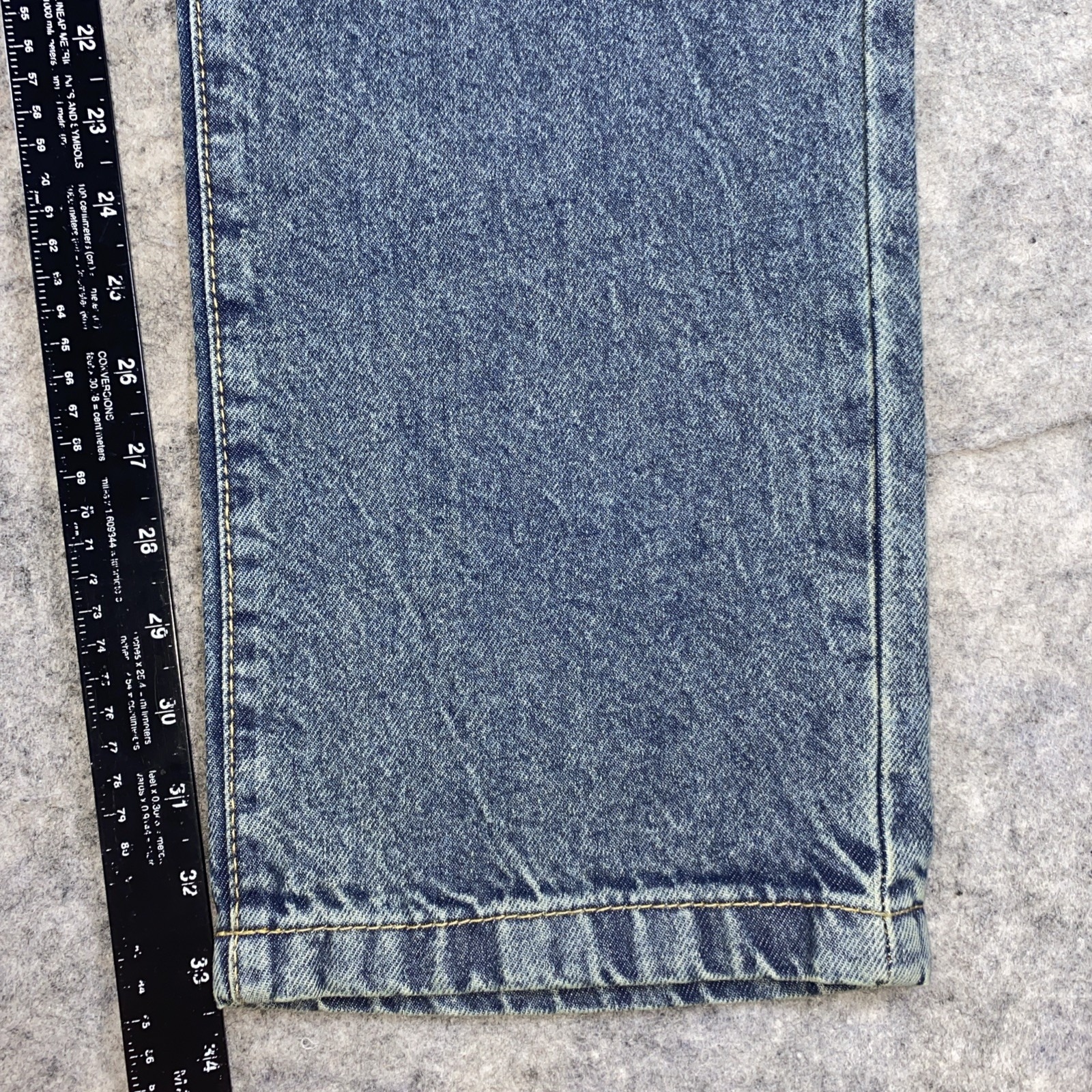 Boohoo Jeans Women's 12 Tall Vintage Blue High Waisted Straight Leg Gunge Skater — image 5 of 8
